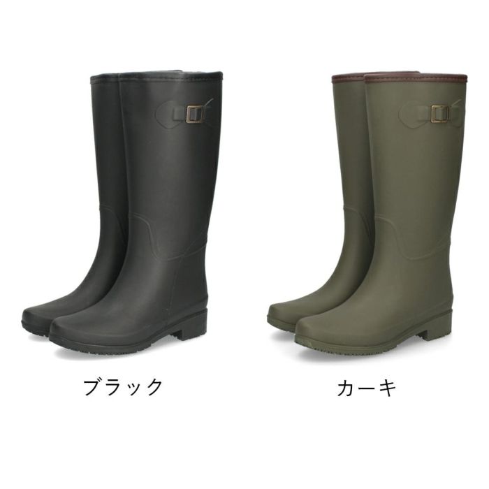 長靴 レディース 雪 おしゃれ レインブーツ 軽量 防寒 暖かい ロング ブーツ 防滑 靴 防水 ブラック カーキ 黒 パレード 52601 Parade