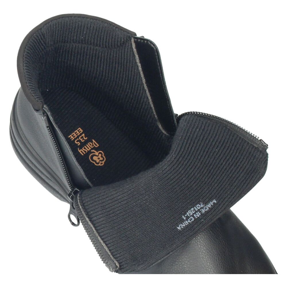 ショートブーツ レディース サイドジップ 防水 幅広 ゆったり 4E 雨 カジュアル 抗菌防臭加工 暖かい ブラック 黒 ブラウン 履きやすい パンジー 4691 Pansy