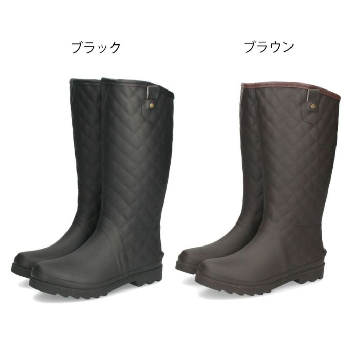 長靴 レディース 雪 レインブーツ 靴 ロング 完全防水 防滑 軽量 やわらか キルティング シンプル 黒 ブラウン ブラック 雨 大きいサイズParade 52602
