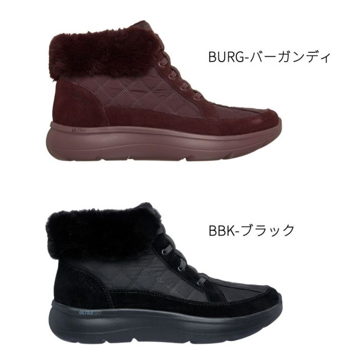 スケッチャーズ スリップインズ レディース ブーツ ショート 黒 防滑 撥水 軽量 防寒ブーツ SKECHERS Slip－ins オン ザ ゴー アンコール 144841 暖かい 滑らない ゴム紐 ノーマル幅