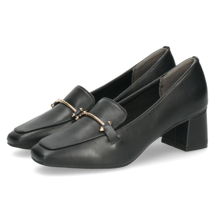 ローファー レディース パンプス スクエアトゥ ビット付き 歩きやすい 柔らか素材 オフィス 通勤 通学 カジュアル パレード 51106 Parade ブラック オーク