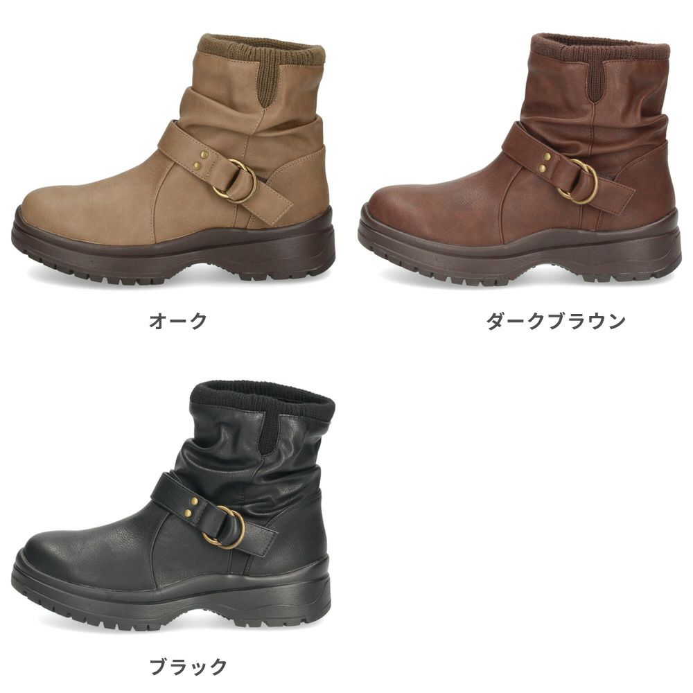 ブーツ レディース 防水 防滑 歩きやすい 疲れない エンジニアブーツ ショート 雨 くしゅくしゅ 軽量 ヒール サイドゴア 抗菌 防臭 Parade 40010