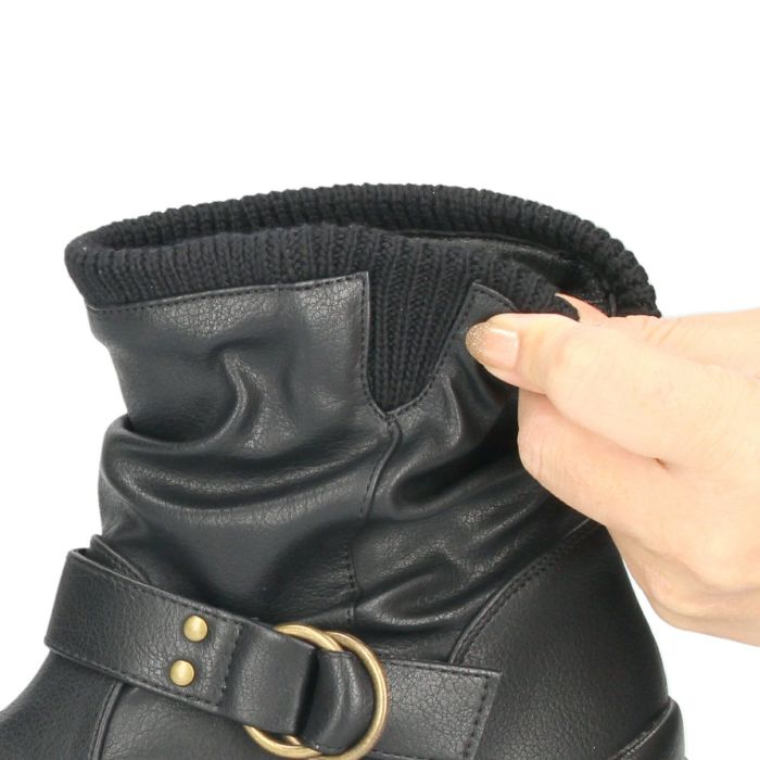 ブーツ レディース 防水 防滑 歩きやすい 疲れない エンジニアブーツ ショート 雨 くしゅくしゅ 軽量 ヒール サイドゴア 抗菌 防臭 Parade 40010