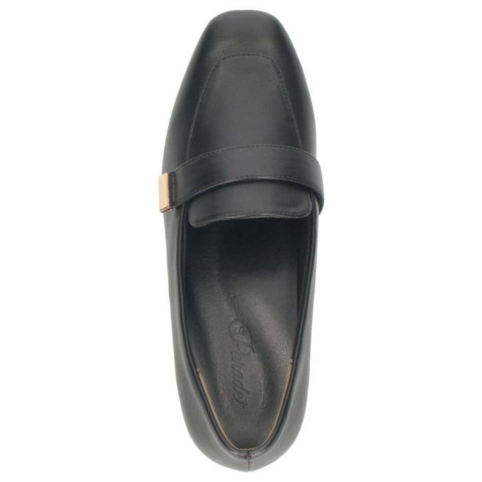 ローファー レディース 靴 ベルトロファーパンプス 防水 晴雨兼用 スクエアトゥ ゴールド金具 合皮 歩きやすい 通勤 通学 オフィス ブラック ブラウン パレード 51105 Parade