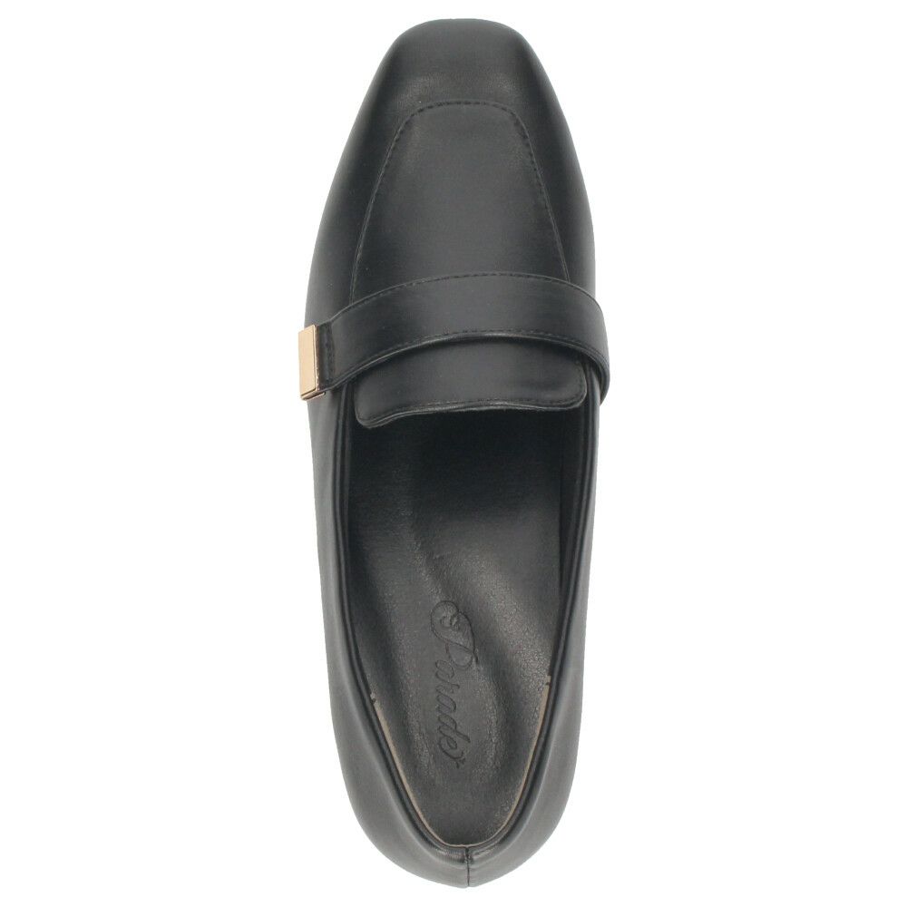 ローファー レディース 靴 ベルトロファーパンプス 防水 晴雨兼用 スクエアトゥ ゴールド金具 合皮 歩きやすい 通勤 通学 オフィス ブラック ブラウン パレード 51105 Parade