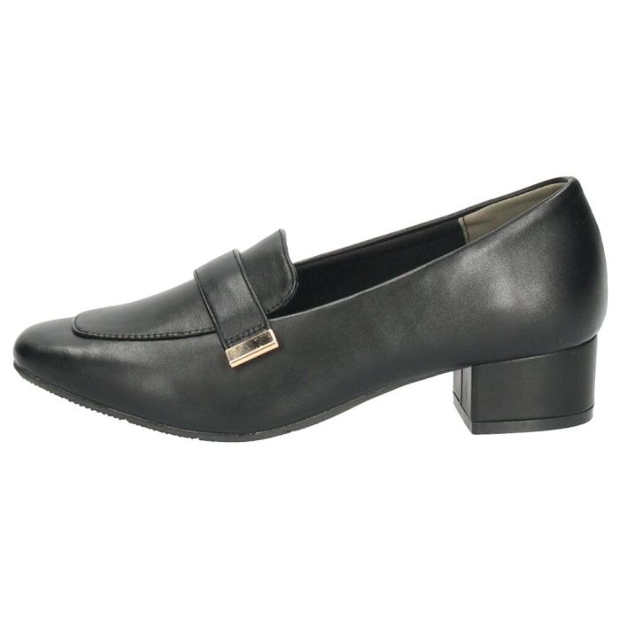 ローファー レディース 靴 ベルトロファーパンプス 防水 晴雨兼用 スクエアトゥ ゴールド金具 合皮 歩きやすい 通勤 通学 オフィス ブラック ブラウン パレード 51105 Parade