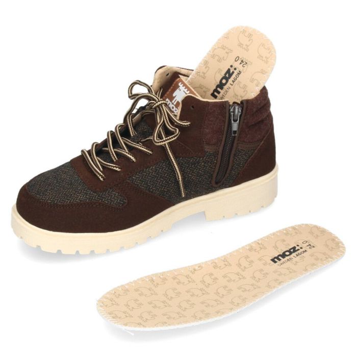 moz モズ ブーツ レディース 防水 撥水 靴 シューズ スニーカー ハイカット レースアップ ツイード  402507 アウトドア 冬 雪 雨 アンクル丈