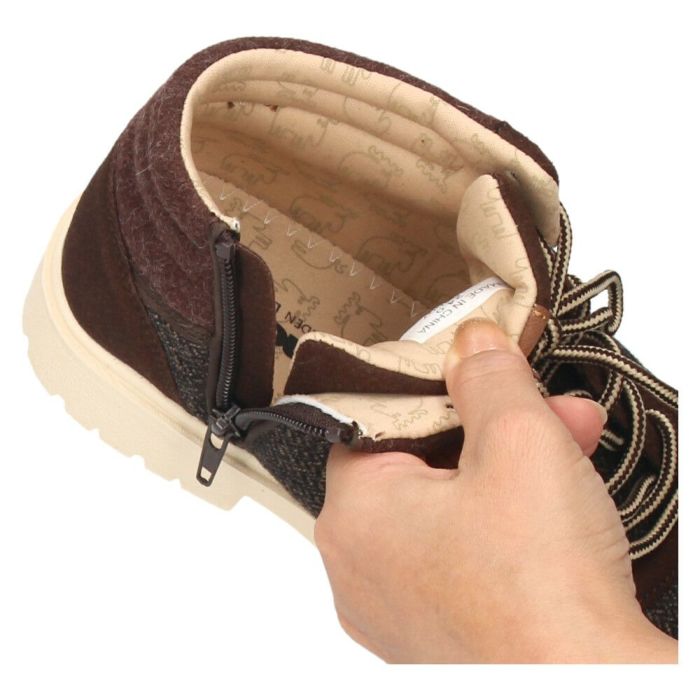 moz モズ ブーツ レディース 防水 撥水 靴 シューズ スニーカー ハイカット レースアップ ツイード  402507 アウトドア 冬 雪 雨 アンクル丈