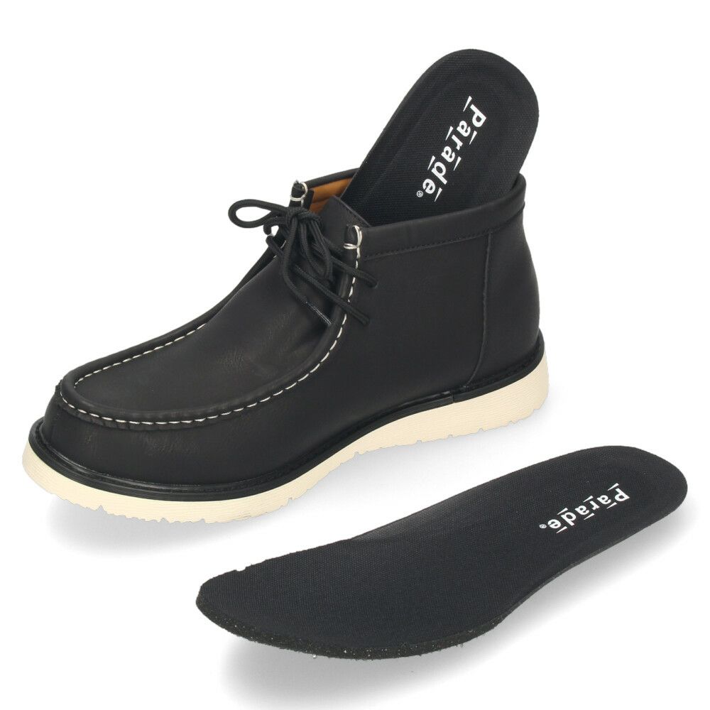ブーツ メンズ モカシン 防水 カジュアル モカシンブーツ ブラック ブラウン 黒 茶 靴 レースアップ 通勤 通学 普段使い ショートブーツ ファッション かっこいい おしゃれ パレード 4831 Parade