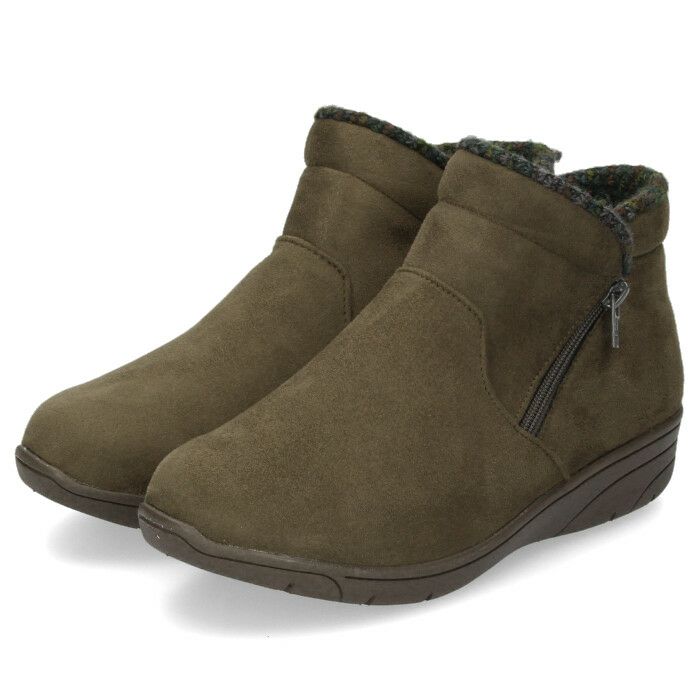 ショートブーツ レディース 防水 撥水 防滑 防寒 幅広 4E ゆったり アンクル丈 ブラック 黒 カーキ ブラウン サイドジップ PANSY パンジー PS1483