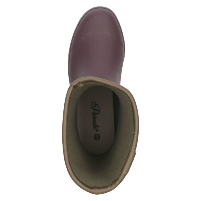 長靴 レディース ミドル丈 レインブーツ 防水 防滑 軽量 吸湿速乾素材使用 雨靴 雪 ブラック ボルドー 柔らか シンプル ガーデニング パレード 52606 Parade