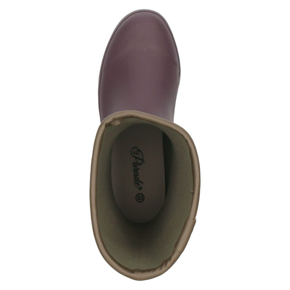 長靴 レディース ミドル丈 レインブーツ 防水 防滑 軽量 吸湿速乾素材使用 雨靴 雪 ブラック ボルドー 柔らか シンプル ガーデニング パレード 52606 Parade