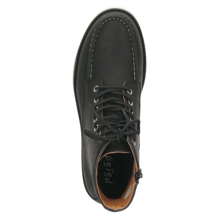 ブーツ メンズ 防水 防滑 黒 ハイカット 紐 レースアップ サイドジップ ブラック ブラウン 合皮 雨 雪 歩きやすい 滑りにくい パレード 4830 Parade