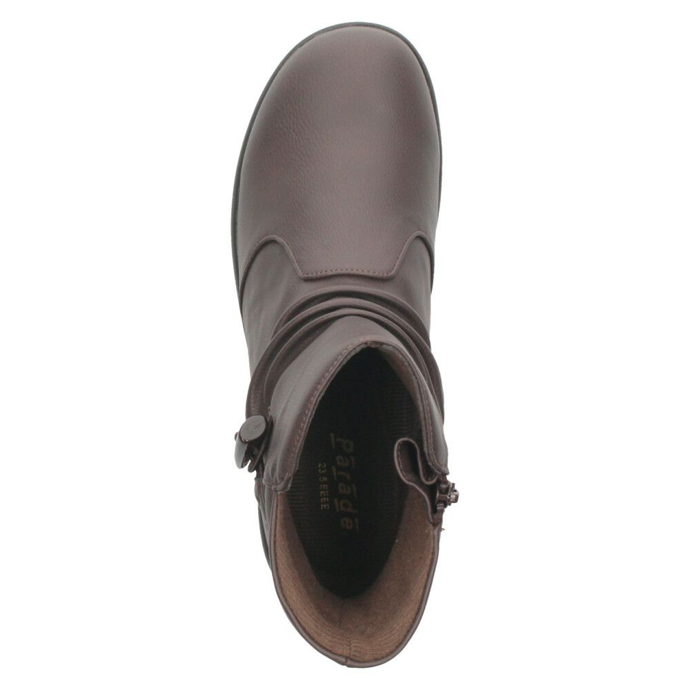 ショートブーツ レディース ブーツ 防水 防寒 幅広 4E ゆったり 黒 ブラック 晴雨兼用 履きやすい 柔らかい ローヒール Parade パレード 52907