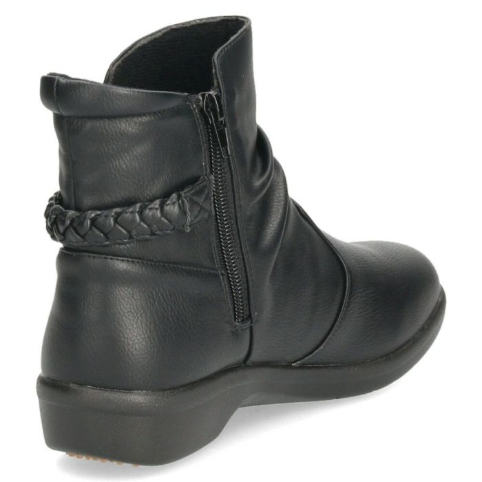 ショートブーツ レディース ブーツ 防水 防寒 幅広 4E ゆったり 黒 ブラック 晴雨兼用 履きやすい 柔らかい ローヒール Parade パレード 52907