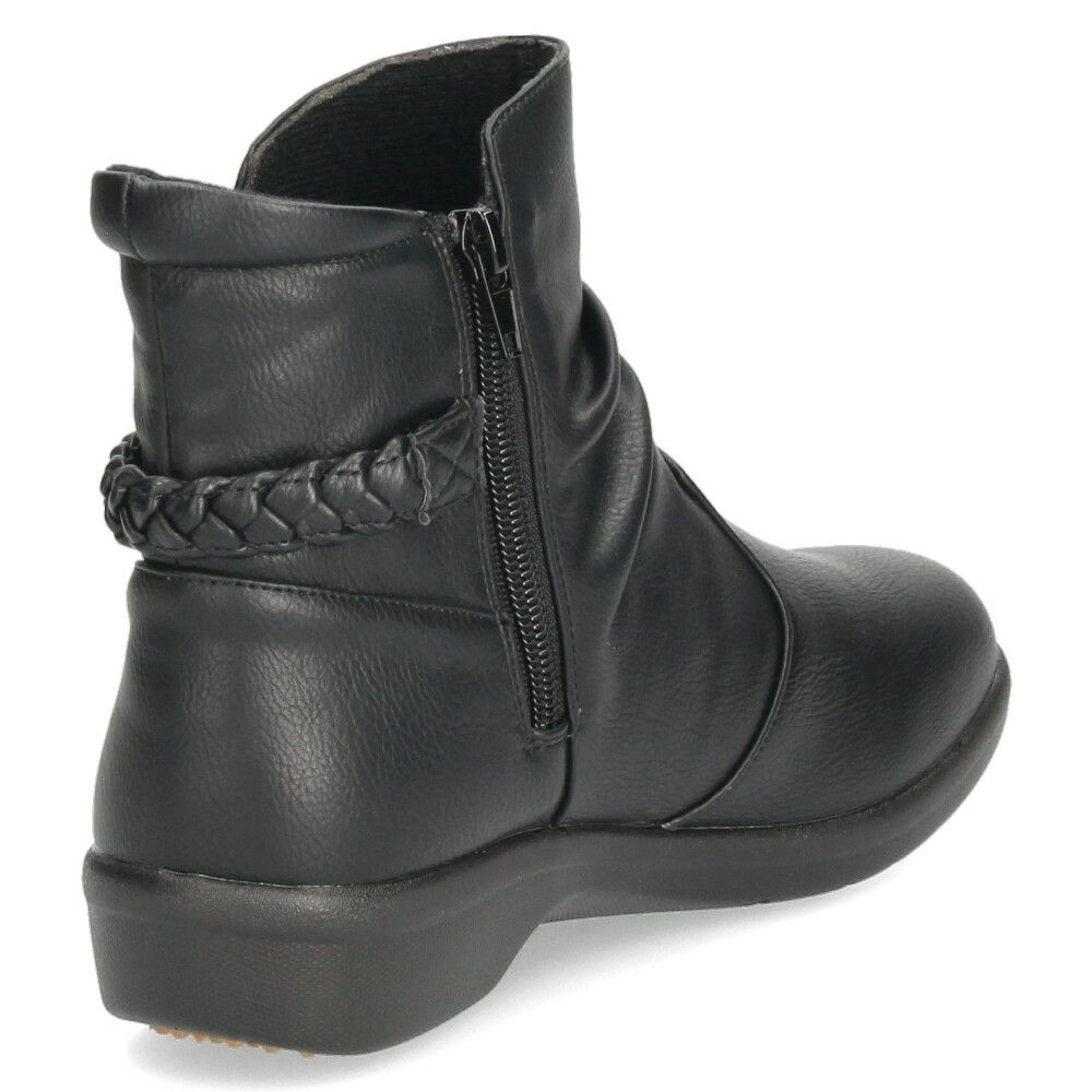 ショートブーツ レディース ブーツ 防水 防寒 幅広 4E ゆったり 黒 ブラック 晴雨兼用 履きやすい 柔らかい ローヒール Parade パレード 52907