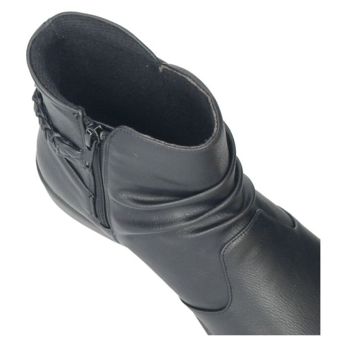 ショートブーツ レディース ブーツ 防水 防寒 幅広 4E ゆったり 黒 ブラック 晴雨兼用 履きやすい 柔らかい ローヒール Parade パレード 52907