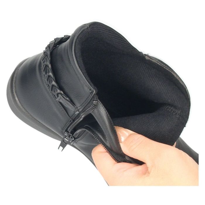 ショートブーツ レディース ブーツ 防水 防寒 幅広 4E ゆったり 黒 ブラック 晴雨兼用 履きやすい 柔らかい ローヒール Parade パレード 52907