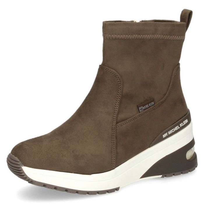 ブーツ レディース ショートブーツ 靴 黒 ブラック ミドルブーツ クッション性 幅広 撥水 サイドジップ ヒール エアークッション 厚底 ミッシェルクラン 5037 MK MICHEL KLEIN