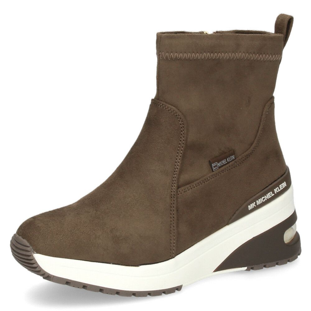 ブーツ レディース ショートブーツ 靴 黒 ブラック ミドルブーツ クッション性 幅広 撥水 サイドジップ ヒール エアークッション 厚底 ミッシェルクラン 5037 MK MICHEL KLEIN