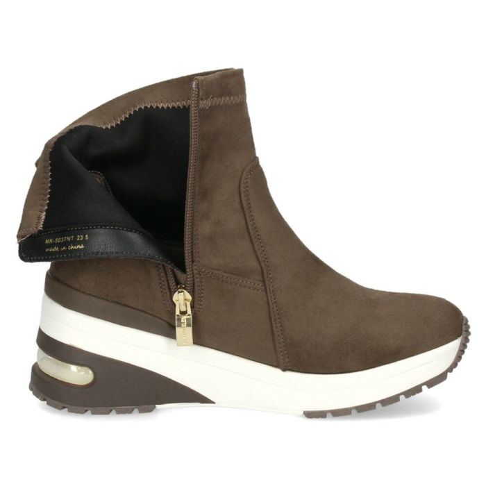 ブーツ レディース ショートブーツ 靴 黒 ブラック ミドルブーツ クッション性 幅広 撥水 サイドジップ ヒール エアークッション 厚底 ミッシェルクラン 5037 MK MICHEL KLEIN