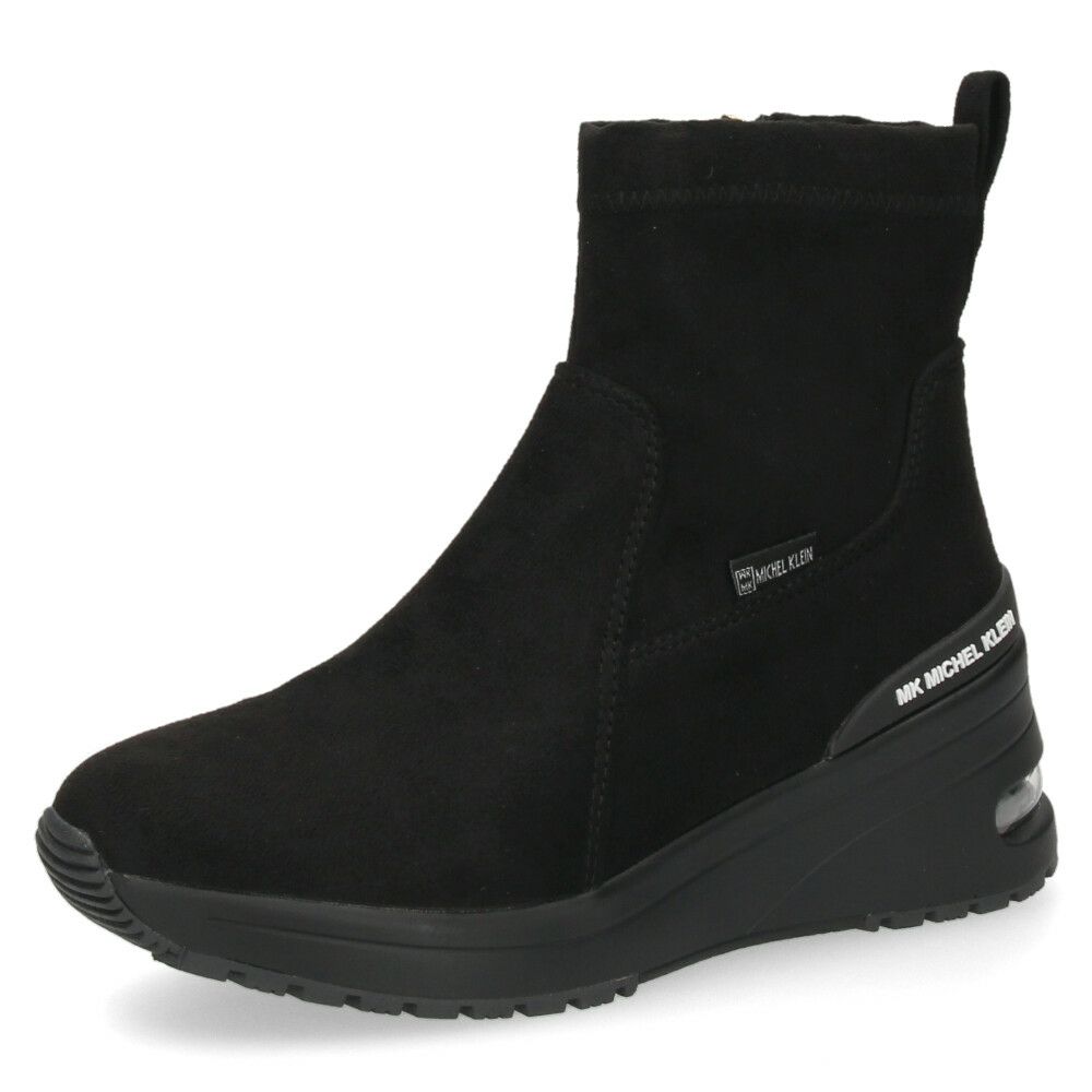 ブーツ レディース ショートブーツ 靴 黒 ブラック ミドルブーツ クッション性 幅広 撥水 サイドジップ ヒール エアークッション 厚底 ミッシェルクラン 5037 MK MICHEL KLEIN