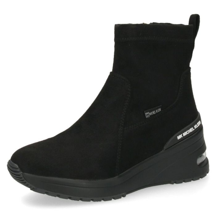 ブーツ レディース ショートブーツ 靴 黒 ブラック ミドルブーツ クッション性 幅広 撥水 サイドジップ ヒール エアークッション 厚底 ミッシェルクラン 5037 MK MICHEL KLEIN