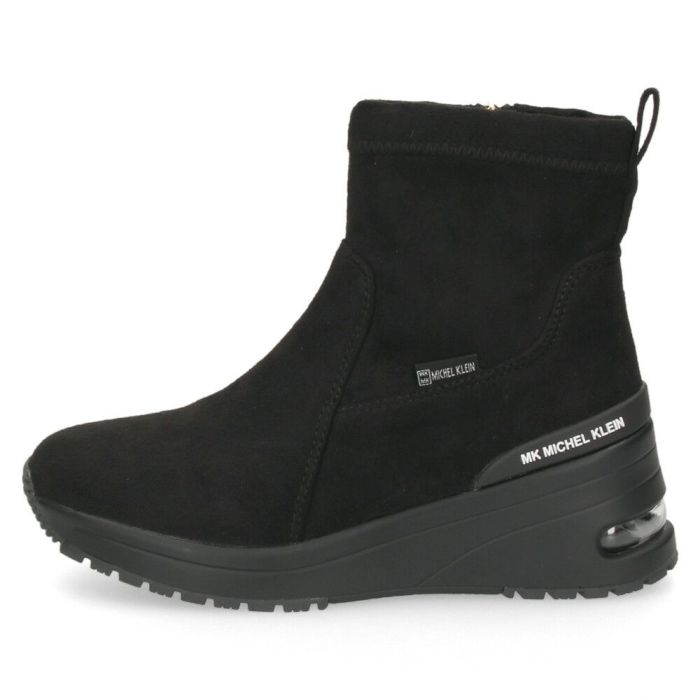 ブーツ レディース ショートブーツ 靴 黒 ブラック ミドルブーツ クッション性 幅広 撥水 サイドジップ ヒール エアークッション 厚底 ミッシェルクラン 5037 MK MICHEL KLEIN