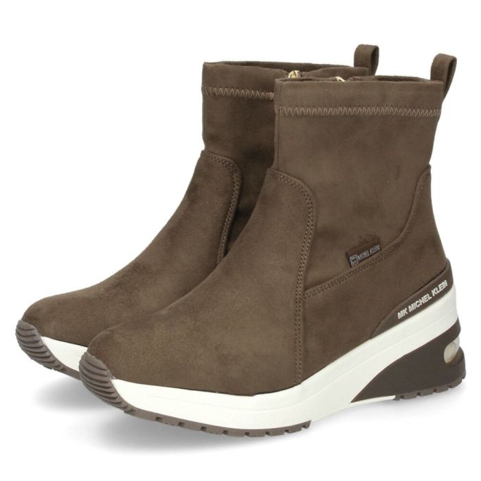 ブーツ レディース ショートブーツ 靴 黒 ブラック ミドルブーツ クッション性 幅広 撥水 サイドジップ ヒール エアークッション 厚底 ミッシェルクラン 5037 MK MICHEL KLEIN