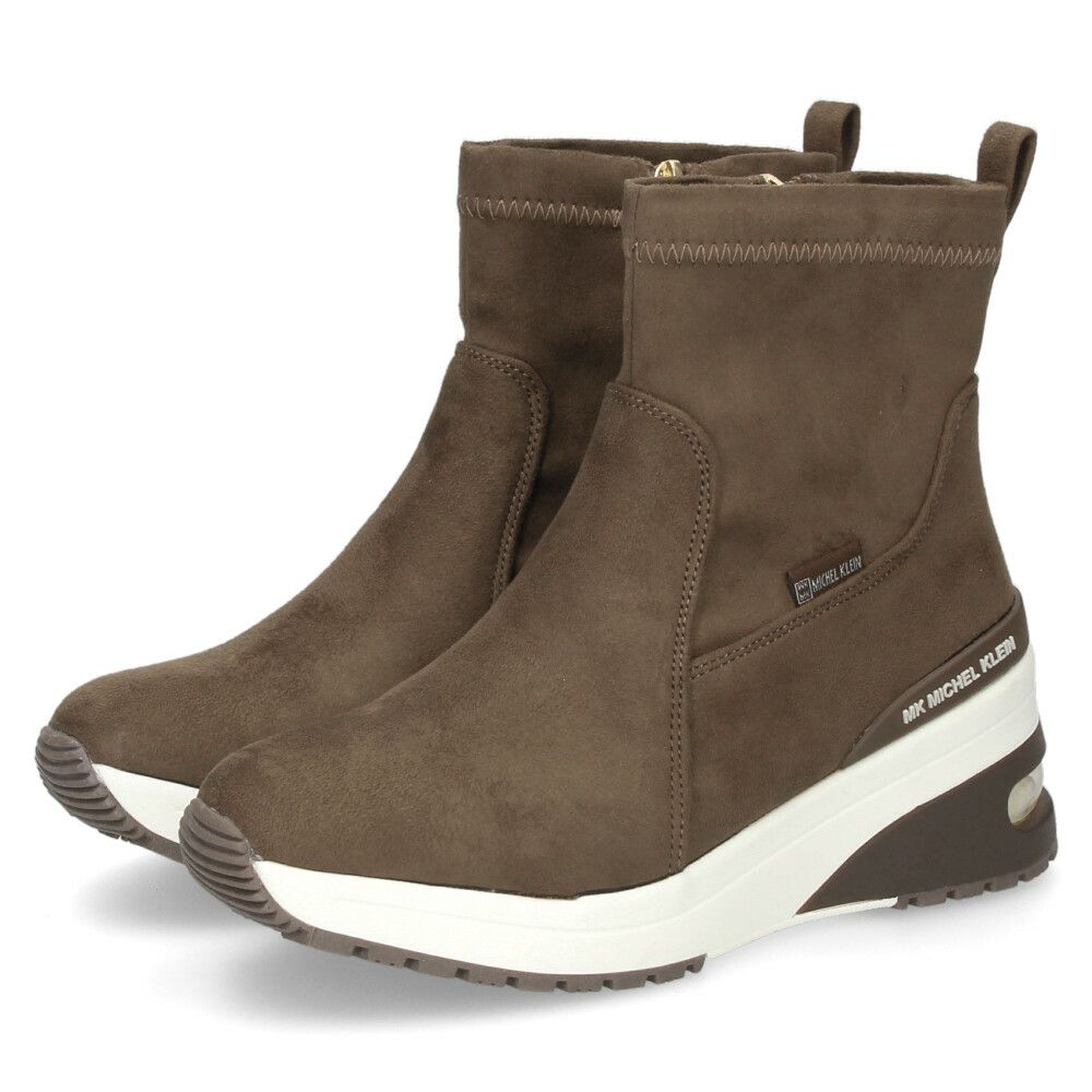 ブーツ レディース ショートブーツ 靴 黒 ブラック ミドルブーツ クッション性 幅広 撥水 サイドジップ ヒール エアークッション 厚底 ミッシェルクラン 5037 MK MICHEL KLEIN