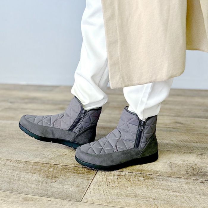 ブーツ 防寒 ボア 防水 ショートブーツ レディース 幅広 3E ゆったり スノーブーツ 冬 雪 黒 ブラック 晴雨兼用 あたたかい 履きやすい サイドジップ パレード 52901 Parade