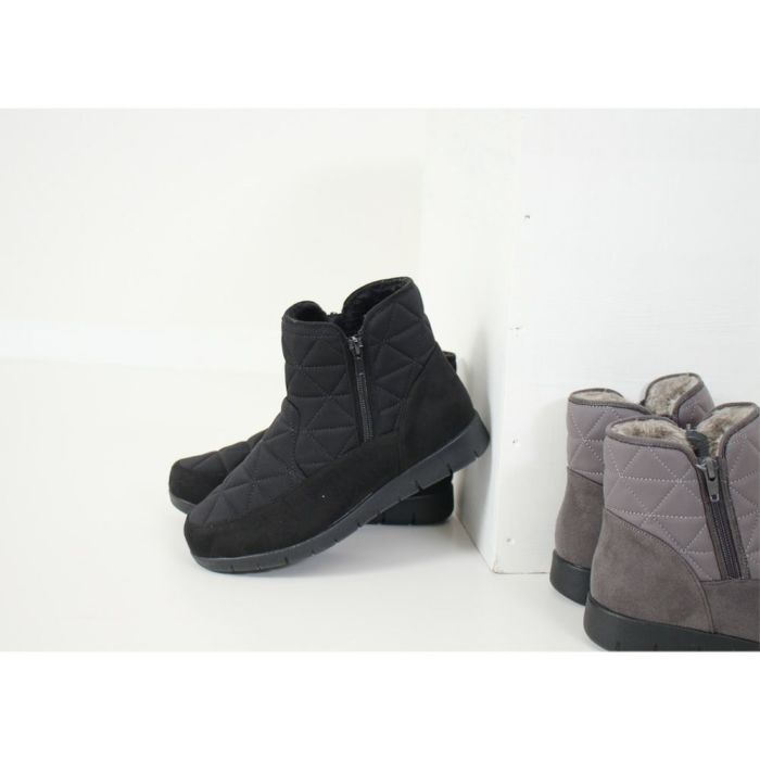 ブーツ 防寒 ボア 防水 ショートブーツ レディース 幅広 3E ゆったり スノーブーツ 冬 雪 黒 ブラック 晴雨兼用 あたたかい 履きやすい サイドジップ パレード 52901 Parade