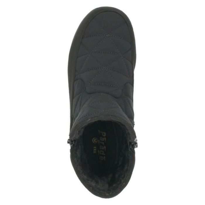 ブーツ 防寒 ボア 防水 ショートブーツ レディース 幅広 3E ゆったり スノーブーツ 冬 雪 黒 ブラック 晴雨兼用 あたたかい 履きやすい サイドジップ パレード 52901 Parade