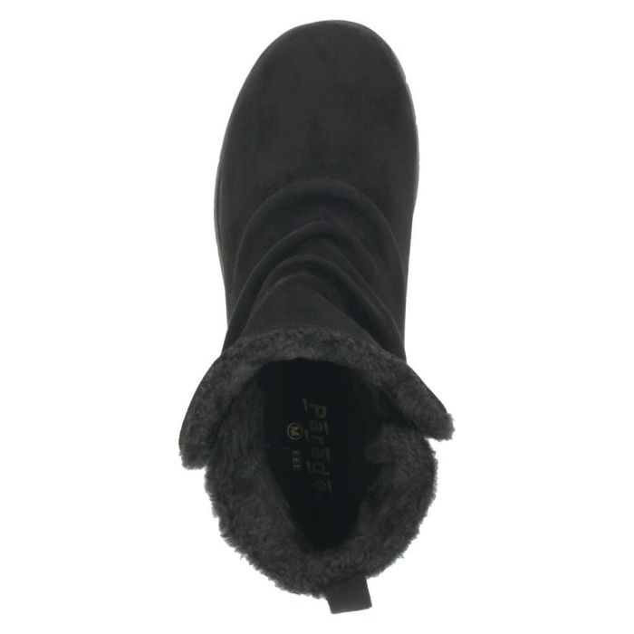 ブーツ レディース 幅広 防水 靴 ショートブーツ 3E あったかい 保温 履きやすい おしゃれ かわいい シンプル ローヒール 冬 晴雨兼用 黒 ブラック 茶色 ブラウン カーキ パレード 52909 Parade