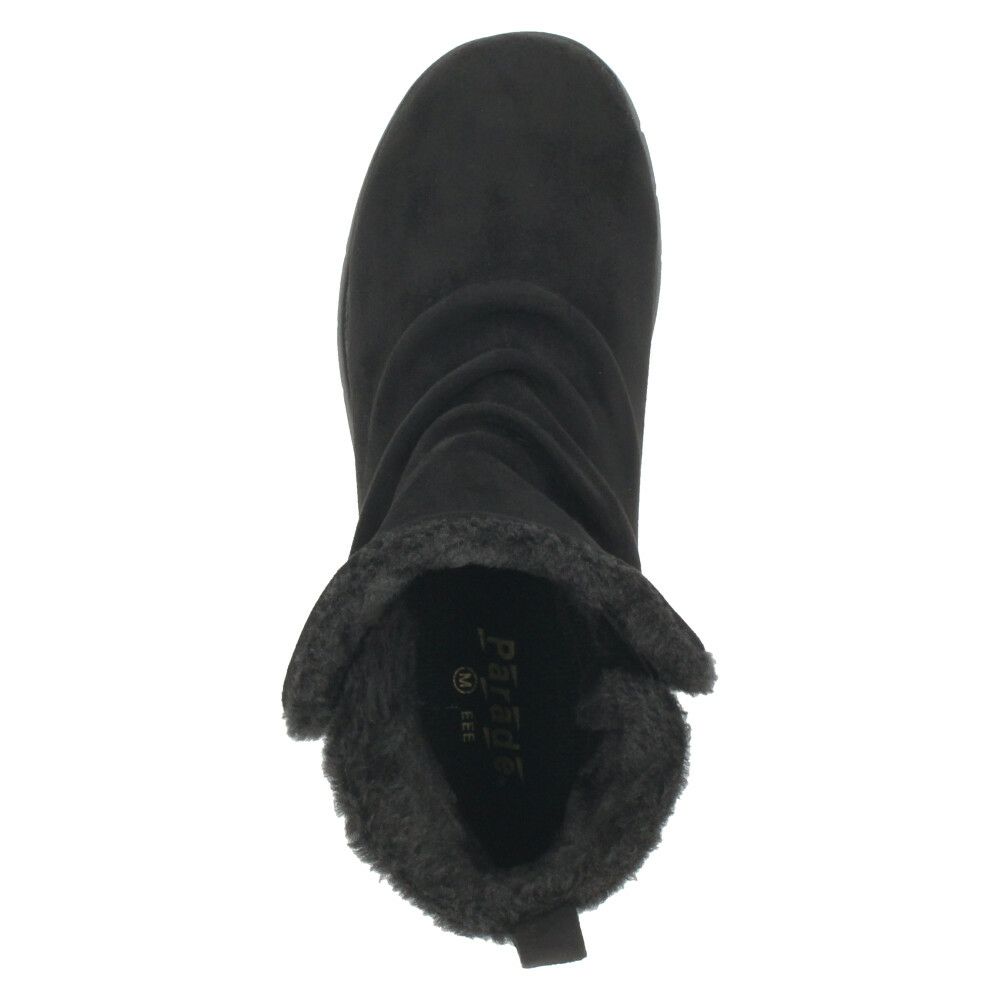 ブーツ レディース 幅広 防水 靴 ショートブーツ 3E あったかい 保温 履きやすい おしゃれ かわいい シンプル ローヒール 冬 晴雨兼用 黒 ブラック 茶色 ブラウン カーキ パレード 52909 Parade