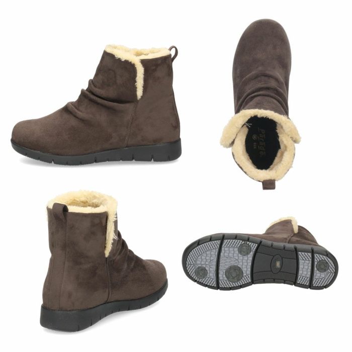 ブーツ レディース 幅広 防水 靴 ショートブーツ 3E あったかい 保温 履きやすい おしゃれ かわいい シンプル ローヒール 冬 晴雨兼用 黒 ブラック 茶色 ブラウン カーキ パレード 52909 Parade