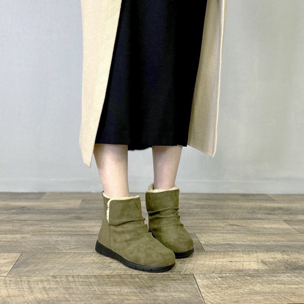 ブーツ レディース 幅広 防水 靴 ショートブーツ 3E あったかい 保温 履きやすい おしゃれ かわいい シンプル ローヒール 冬 晴雨兼用 黒 ブラック 茶色 ブラウン カーキ パレード 52909 Parade