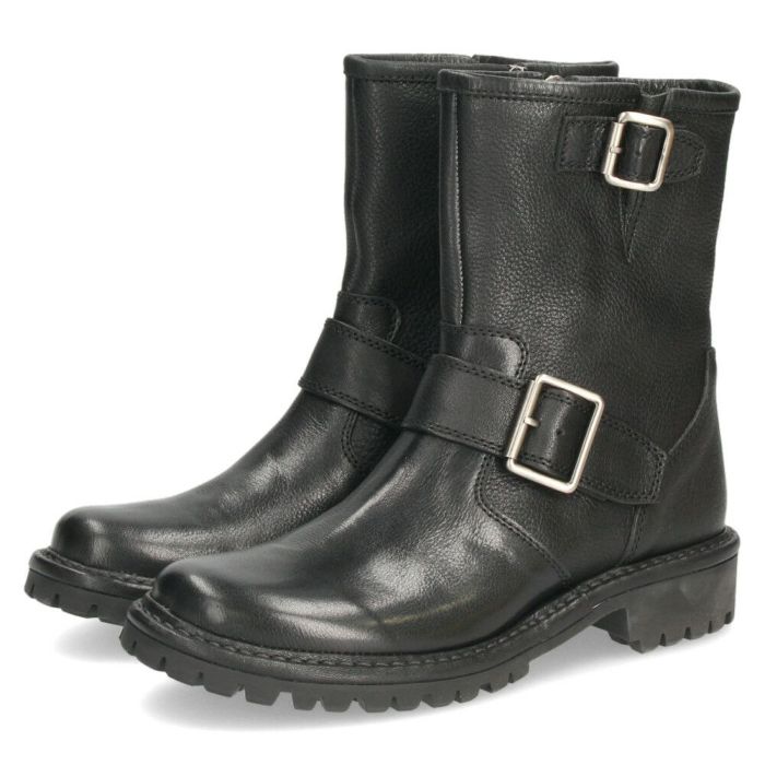 ブーツ レディース 歩きやすい 本革 履きやすい エンジニアブーツ 3cm ヒール 日本製 ミドル丈 黒 ブラック SAYA サヤ 51282