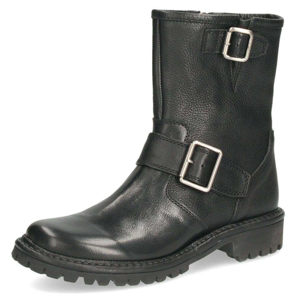 ブーツ レディース 歩きやすい 本革 履きやすい エンジニアブーツ 3cm ヒール 日本製 ミドル丈 黒 ブラック SAYA サヤ 51282