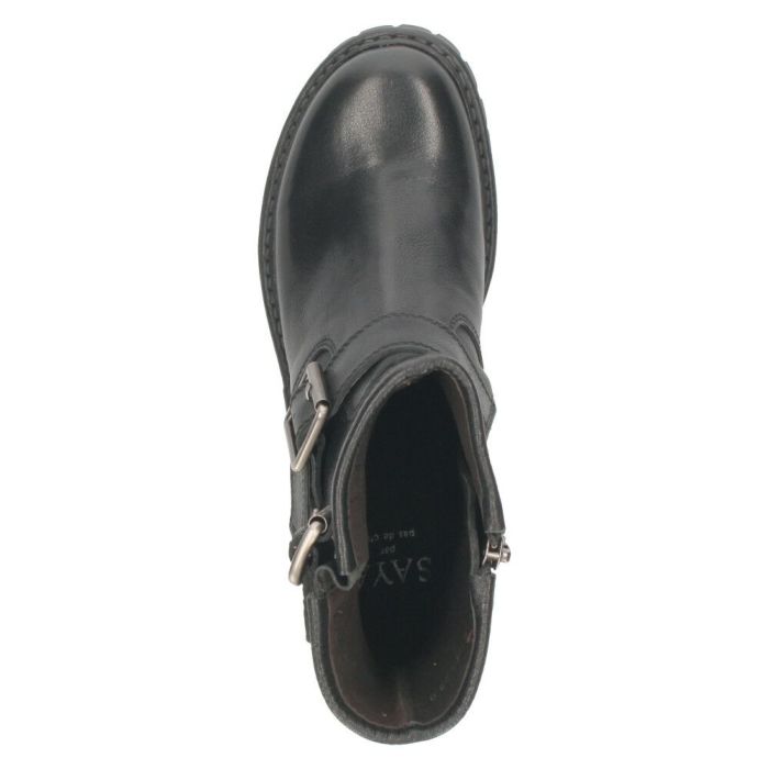 ブーツ レディース 歩きやすい 本革 履きやすい エンジニアブーツ 3cm ヒール 日本製 ミドル丈 黒 ブラック SAYA サヤ 51282