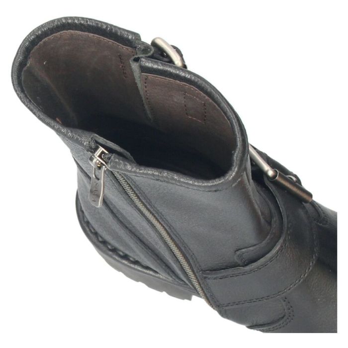 ブーツ レディース 歩きやすい 本革 履きやすい エンジニアブーツ 3cm ヒール 日本製 ミドル丈 黒 ブラック SAYA サヤ 51282