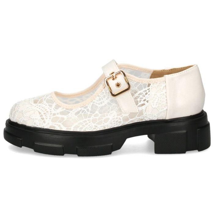 カジュアルシューズ レディース 靴 軽量 厚底 レース ストラップシューズ おしゃれ かわいい 疲れにくい ｂyあしながおじさん 8940329 ブラック 黒 アイボリー