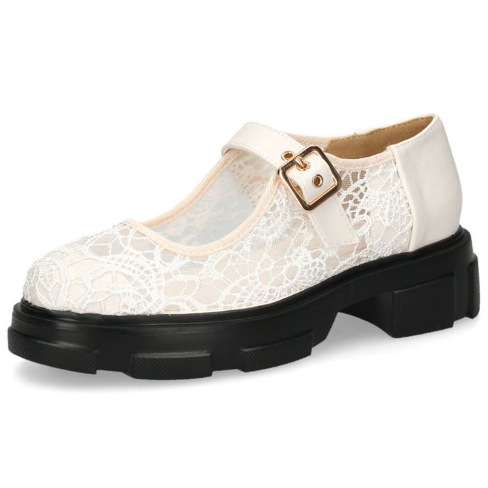 カジュアルシューズ レディース 靴 軽量 厚底 レース ストラップシューズ おしゃれ かわいい 疲れにくい ｂyあしながおじさん 8940329 ブラック 黒 アイボリー
