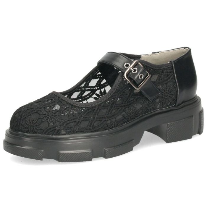 カジュアルシューズ レディース 靴 軽量 厚底 レース ストラップシューズ おしゃれ かわいい 疲れにくい ｂyあしながおじさん 8940329 ブラック 黒 アイボリー