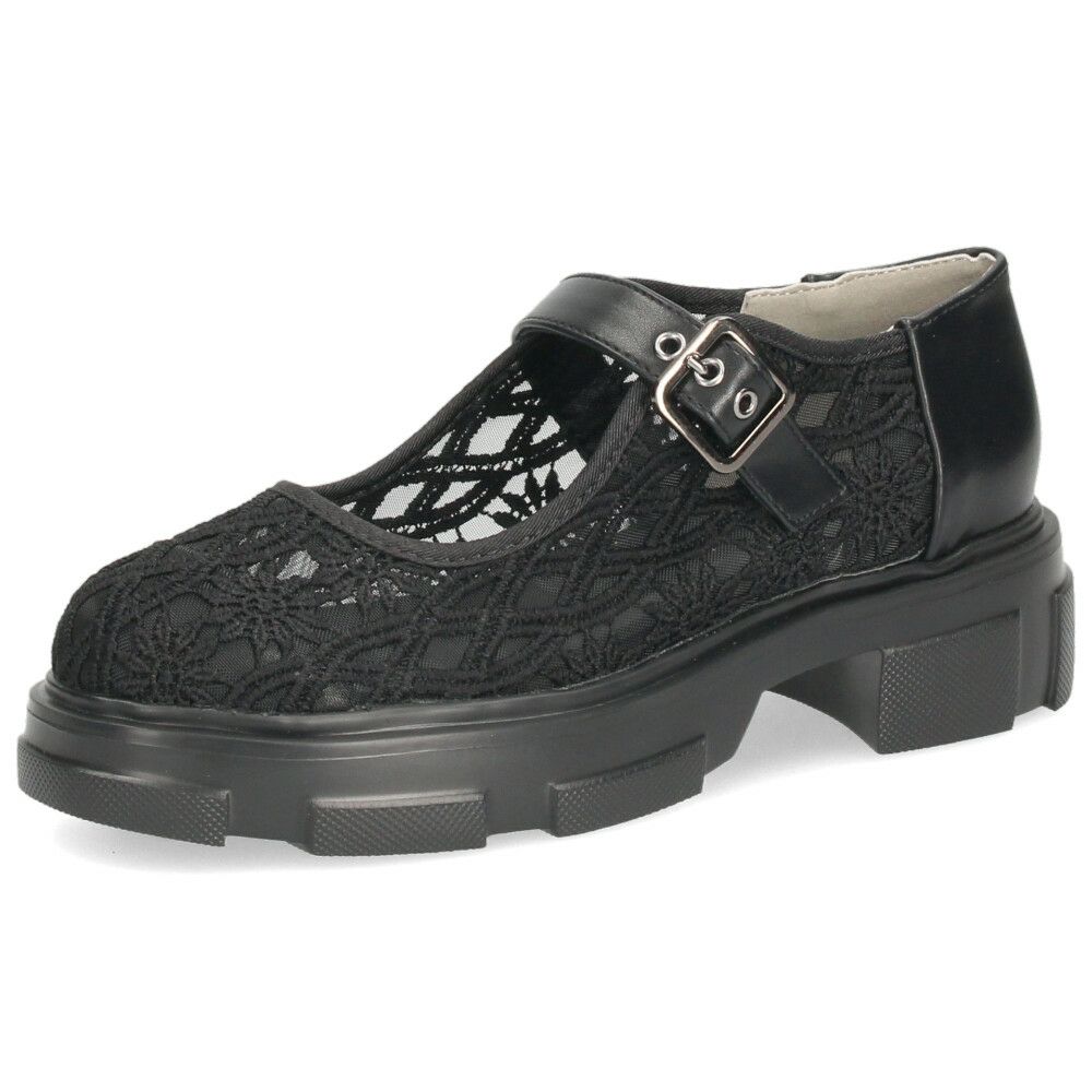 カジュアルシューズ レディース 靴 軽量 厚底 レース ストラップシューズ おしゃれ かわいい 疲れにくい ｂyあしながおじさん 8940329 ブラック 黒 アイボリー