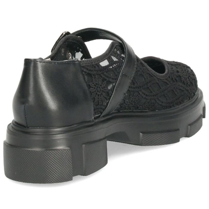 カジュアルシューズ レディース 靴 軽量 厚底 レース ストラップシューズ おしゃれ かわいい 疲れにくい ｂyあしながおじさん 8940329 ブラック 黒 アイボリー