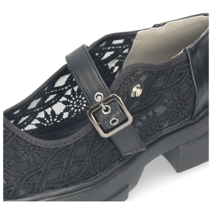 カジュアルシューズ レディース 靴 軽量 厚底 レース ストラップシューズ おしゃれ かわいい 疲れにくい ｂyあしながおじさん 8940329 ブラック 黒 アイボリー