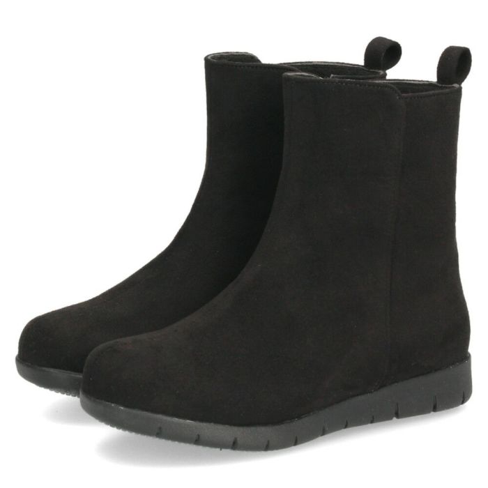 ショートブーツ レディース 歩きやすい 柔らかい ブーツ 防水 幅広 3E ゆったり 暖かい きれいめ 軽い 靴 黒 ブラック Parade パレード 52910