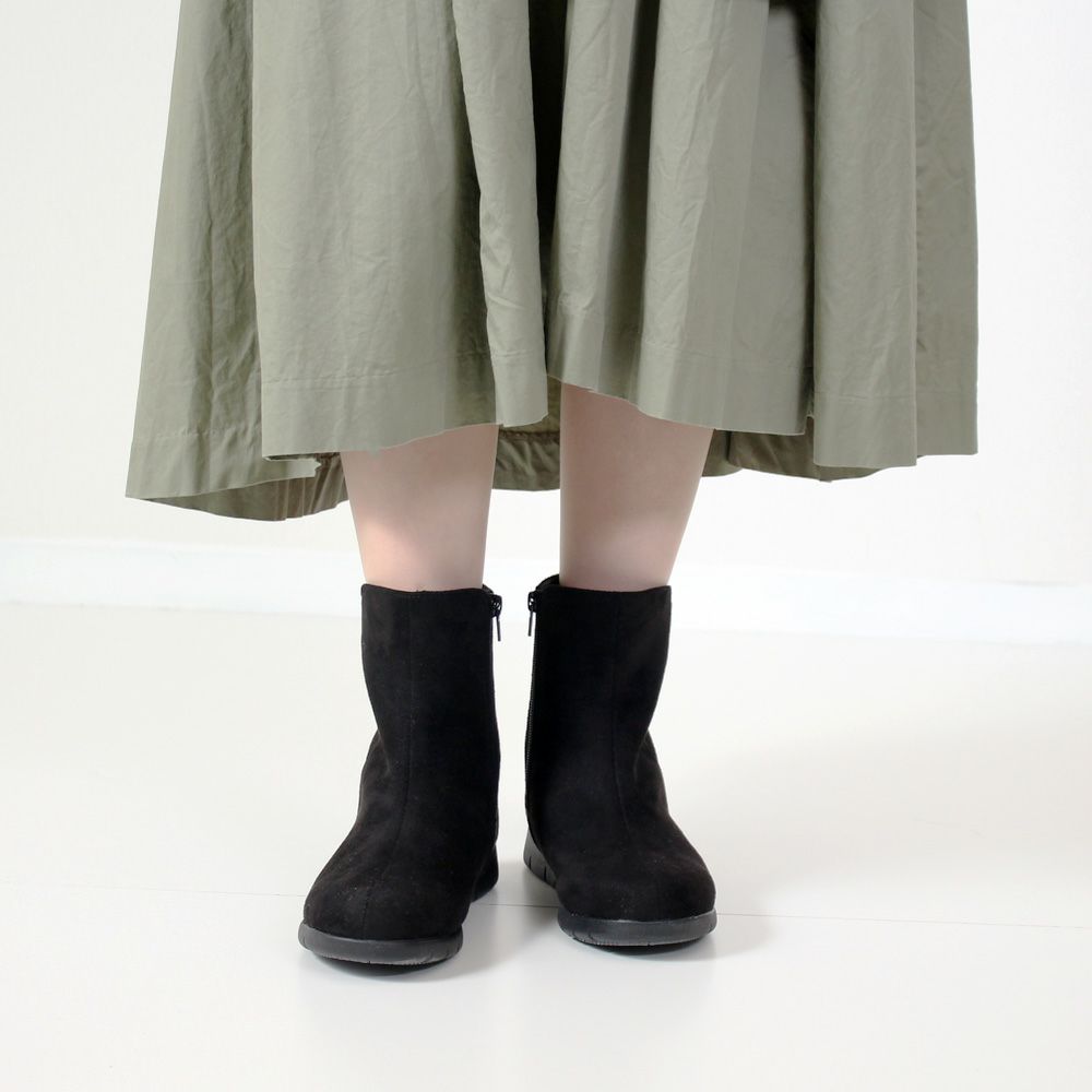 ショートブーツ レディース 暖かい 歩きやすい 柔らかい ブーツ 防水 幅広 3E ゆったり きれいめ 軽い 靴 黒 ブラック Parade パレード 52910