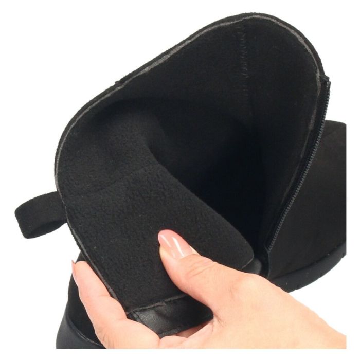 ショートブーツ レディース 歩きやすい 柔らかい ブーツ 防水 幅広 3E ゆったり 暖かい きれいめ 軽い 靴 黒 ブラック Parade パレード 52910